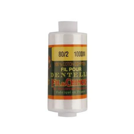 Coton égyptien Au Chinois 80/2 Blanc optique 1000 m