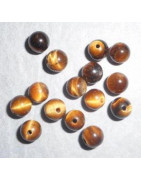 Perle semi précieuse en oeil de tigre  - vendu à l'unité