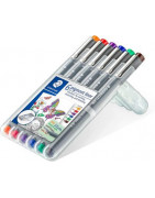 Etui feutres pigment liner Staedtler 0.5 ass. x6