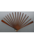 Eventail 21,5 cm tiges lisses noyer