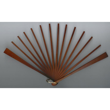 Eventail 21,5 cm tiges lisses noyer