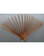 Eventail 23 cm tiges ondulées lisses en Poirier