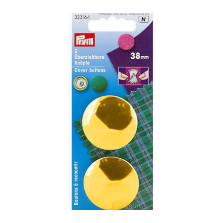 Boutons à recouvrir, Ø 38 mm, 2 pièces