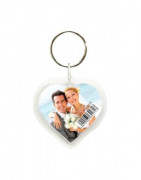 Porte-clefs photo forme coeur en résine