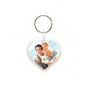 Porte-clefs photo forme coeur en résine