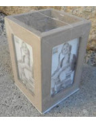 Pot à crayons blanc ou gris-beige