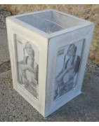 Pot à crayons blanc ou gris-beige