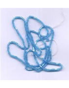 Perles Lunéville petits tubes bleu ciel