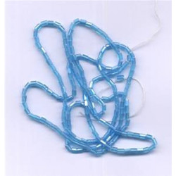 Perles Lunéville petits tubes bleu ciel