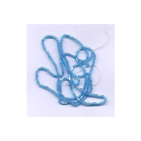 Perles Lunéville petits tubes bleu ciel