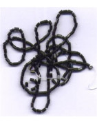 Perles Lunéville petits tubes noirs