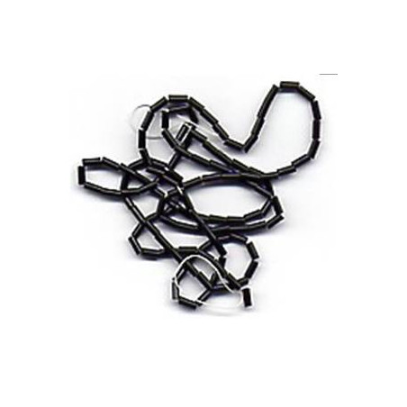 Perles tubes lunéville  noires 