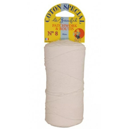 Fil coton boutis patchwork n°8 blanc