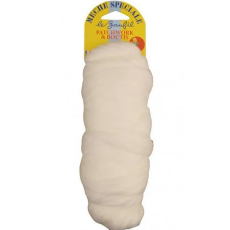 Mèche boutis rembourrage blanc cassé