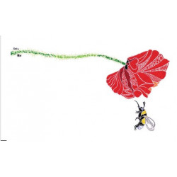 Carte postale Coquelicot et bourdon