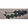 Bracelet bleu nuit fleur