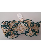 Bracelet large doré/vert