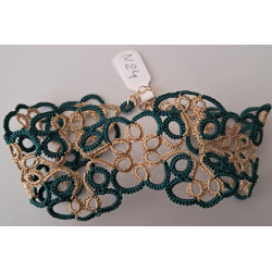 Bracelet large doré/vert