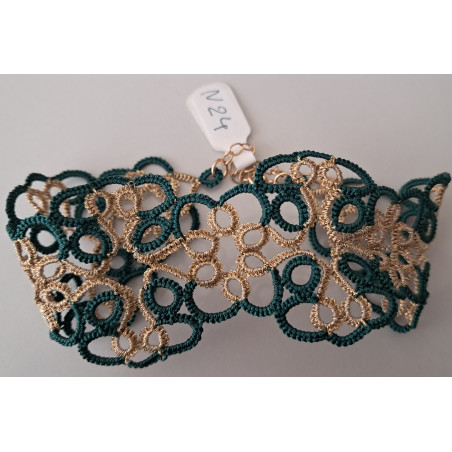 Bracelet large doré/vert