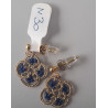 Boucles d'oreilles dorées perles bleues