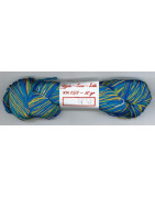 Soie Streng 012 Vert Bleu Jaune NM15/3 - 50 gr  écheveau de 250m