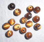 Perles semi précieuses en oeil de tigre  -sachet de 15 perles 