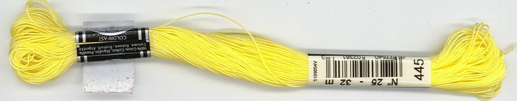 Coton à broder n°25 jaune citron (445) - échevette de 32 m