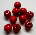 Perles rondes en bois 8 mm Rouge x10